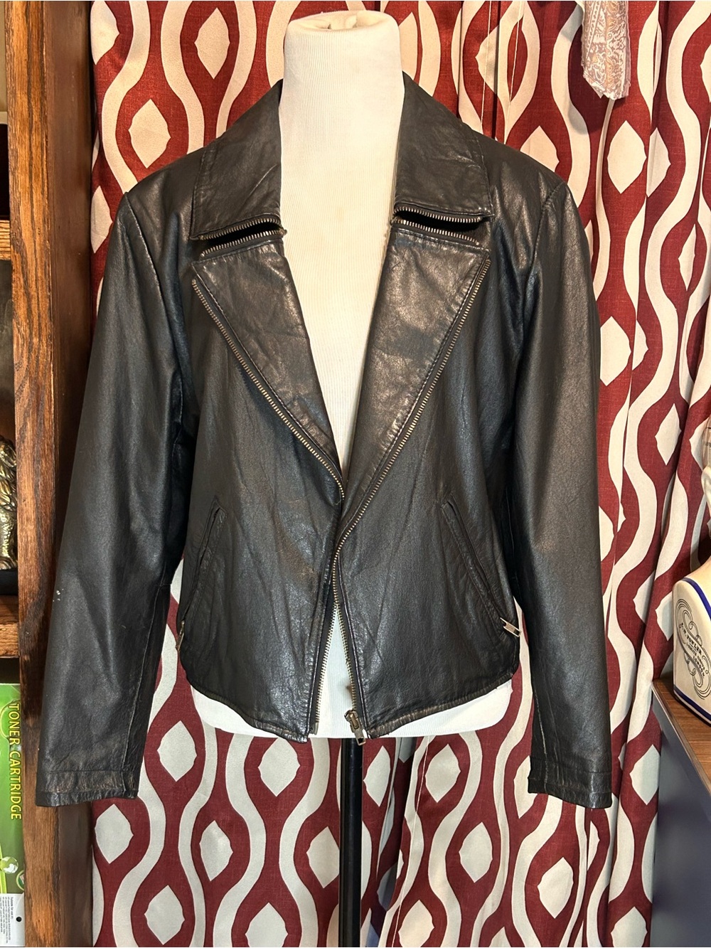 Brandon Thomas Black Leather Moto Jacket